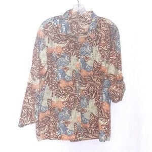 Woolrich 3/4 Sleeve Button Up Blouse